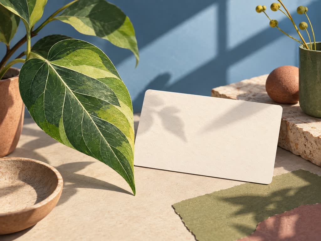 Leaf close-up beside an unmarked observation card