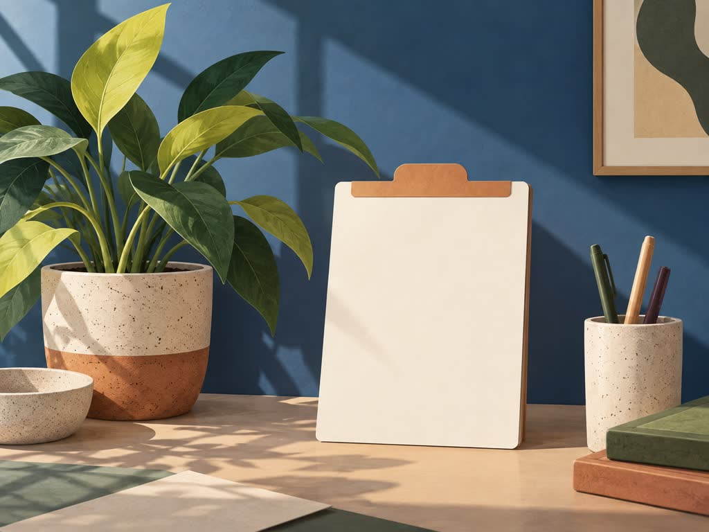 Blank task tab beside a plant pot